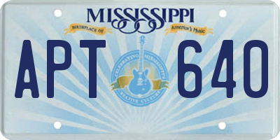 MS license plate APT640