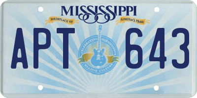 MS license plate APT643