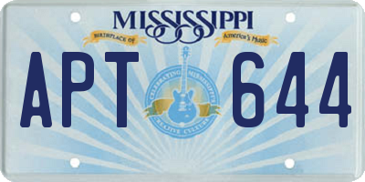 MS license plate APT644