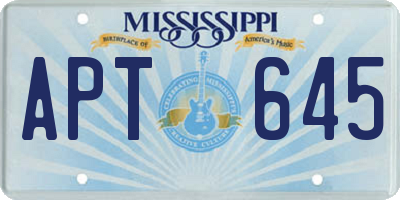 MS license plate APT645