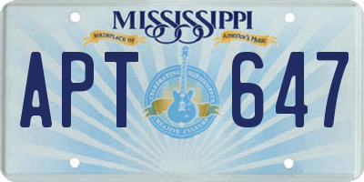 MS license plate APT647