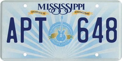 MS license plate APT648