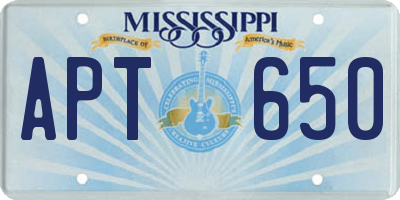 MS license plate APT650