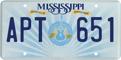 MS license plate APT651