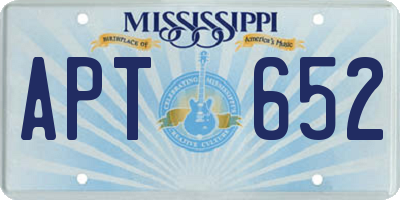 MS license plate APT652