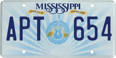 MS license plate APT654