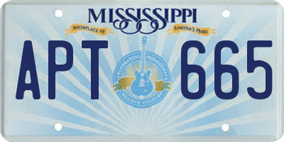 MS license plate APT665