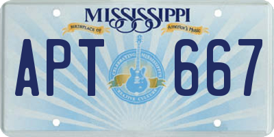 MS license plate APT667