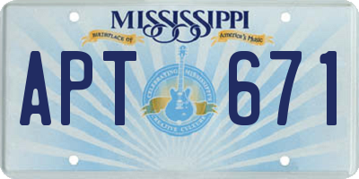 MS license plate APT671