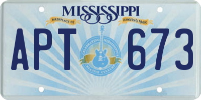 MS license plate APT673