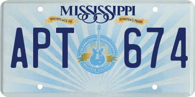 MS license plate APT674