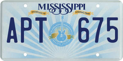 MS license plate APT675