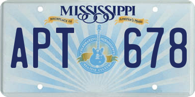 MS license plate APT678