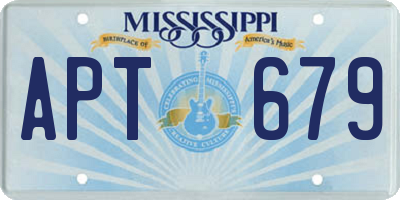 MS license plate APT679