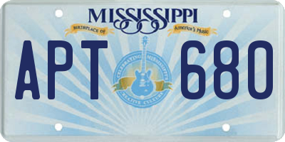 MS license plate APT680
