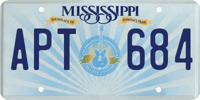 MS license plate APT684