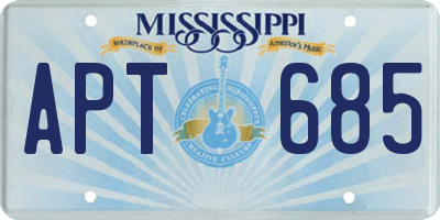 MS license plate APT685