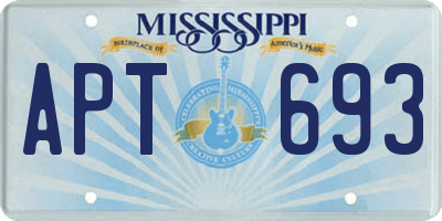 MS license plate APT693