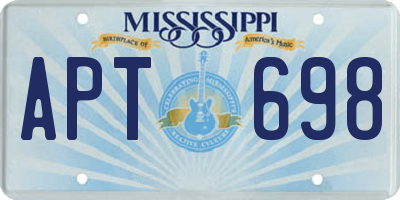 MS license plate APT698