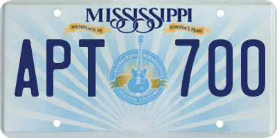 MS license plate APT700