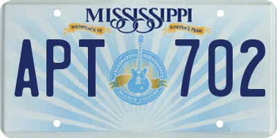 MS license plate APT702