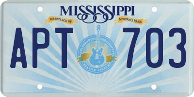 MS license plate APT703