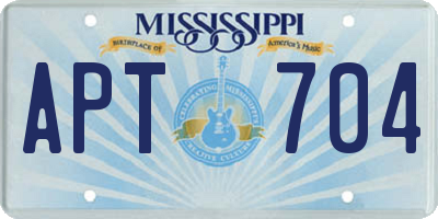 MS license plate APT704