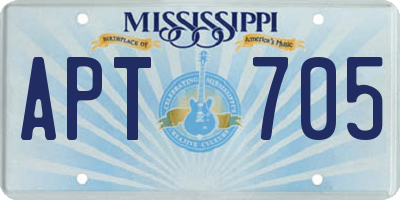 MS license plate APT705