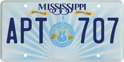 MS license plate APT707