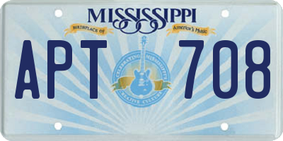 MS license plate APT708