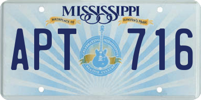 MS license plate APT716