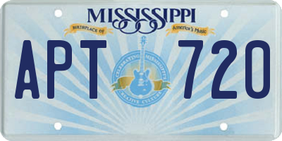 MS license plate APT720