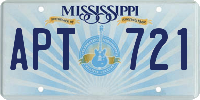 MS license plate APT721