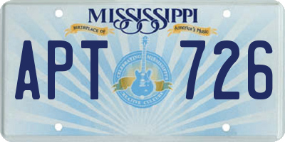 MS license plate APT726