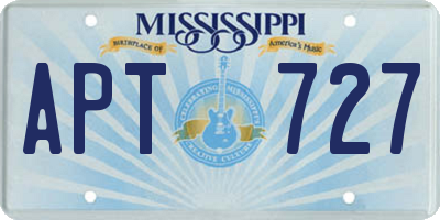 MS license plate APT727