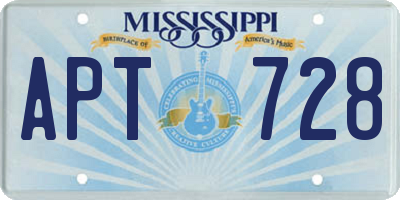MS license plate APT728