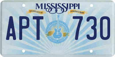 MS license plate APT730