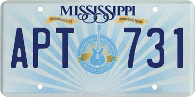 MS license plate APT731