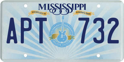MS license plate APT732