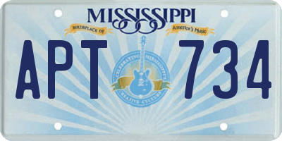 MS license plate APT734