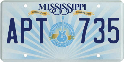 MS license plate APT735