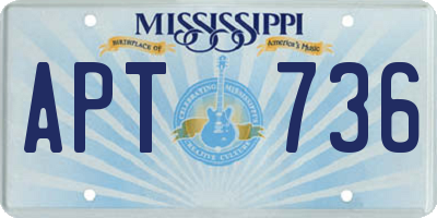 MS license plate APT736
