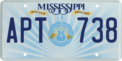 MS license plate APT738