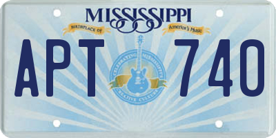 MS license plate APT740