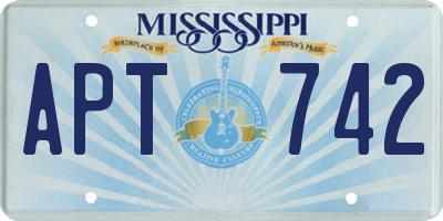 MS license plate APT742
