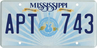 MS license plate APT743