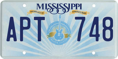 MS license plate APT748