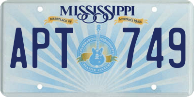 MS license plate APT749