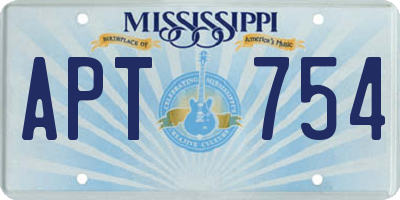 MS license plate APT754