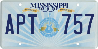 MS license plate APT757